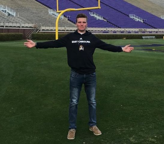 High School football recruit Bryan Gagg on recruiting visit to ECU