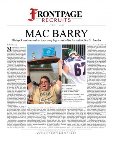 Mac Barry football lacrosse