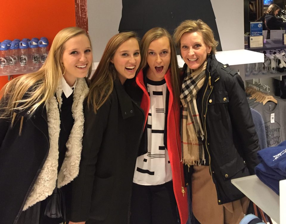 Lynn H and her three daughters shopping together