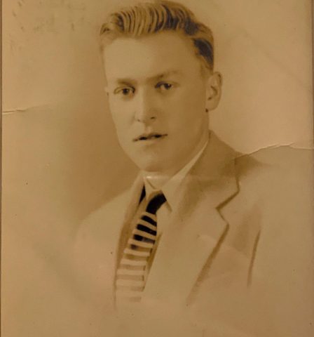 GP Gromacki sepia photo with him dressed up in suit and tie