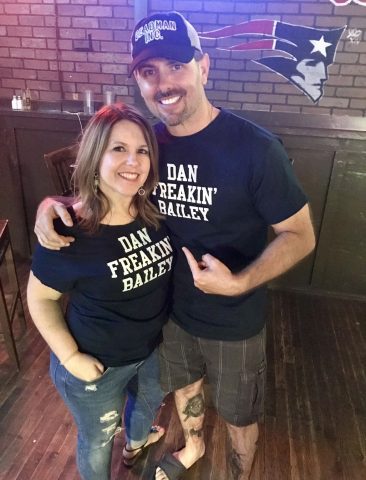 Dan Freakin' Bailey matching shirts for the loving couple Mike and Heather