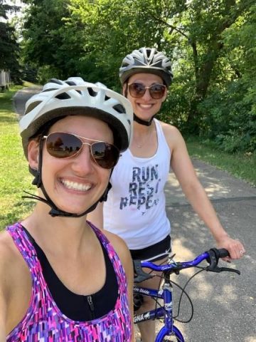 Cait and Kate Biking