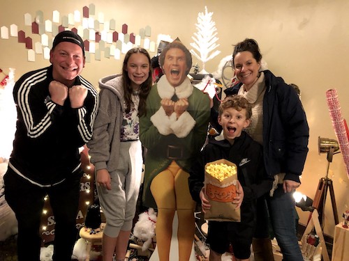 Janson fam with Buddy the Elf