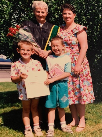 Colleen Galbraith with her family back in the day