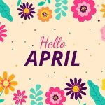 Flat hello april background (freepik)